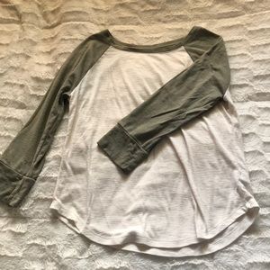 Baseball shirt - green and cream size medium